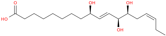 10,15 octadecadienoic acid, 9,12,13 trihydroxy , (9r,10e,12s,13s,15z) 